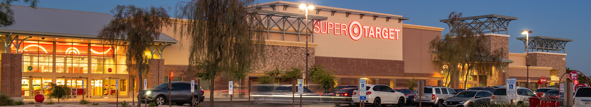 Twilight shot of Super Target at Canyon Trails Towne Center