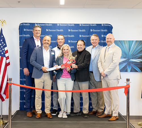 Banner ribbon cutting