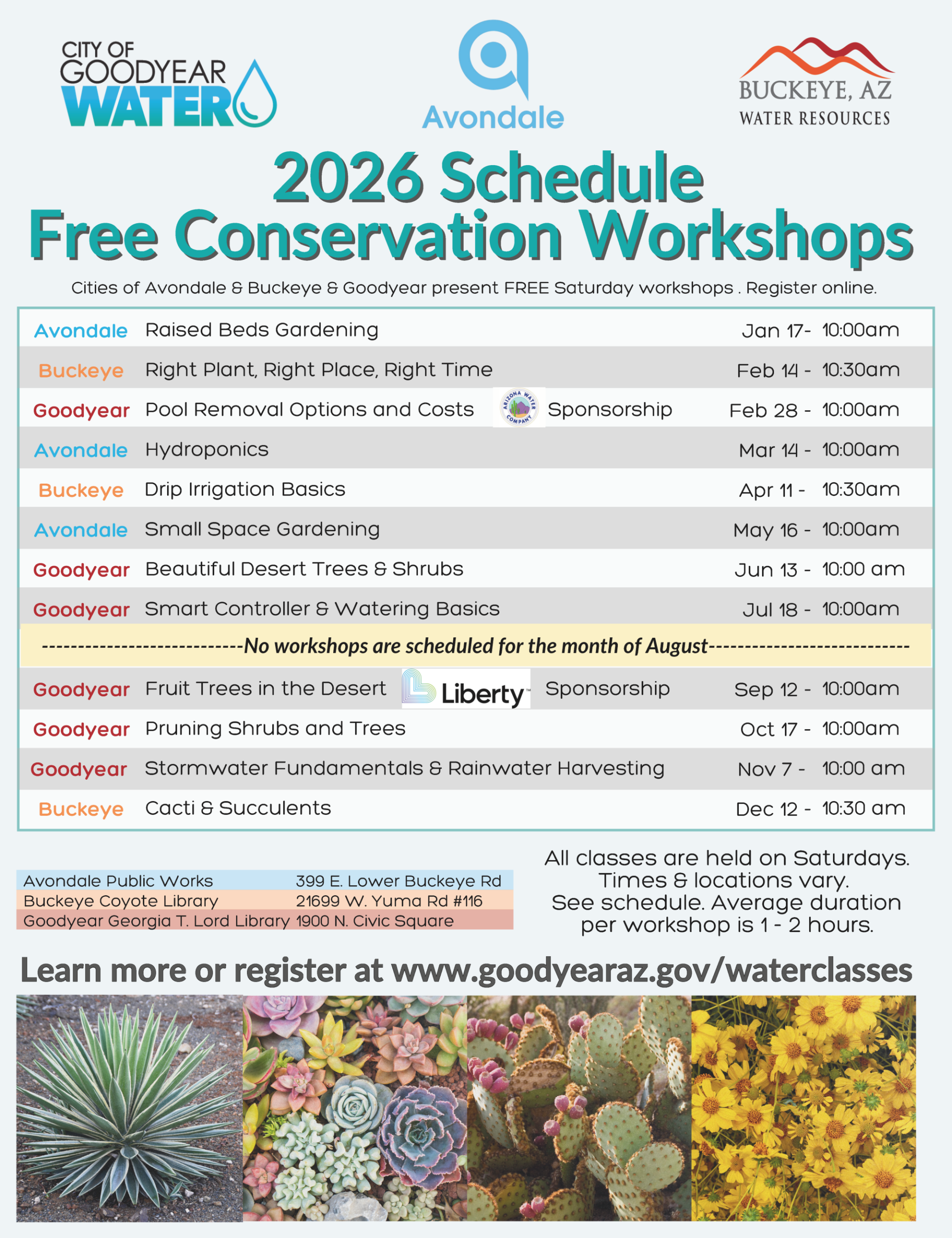 2026 Conservation Workshop Calendar